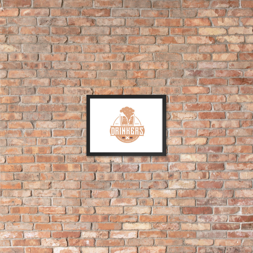 Framed matte paper poster with Arizona Drinkers Logo