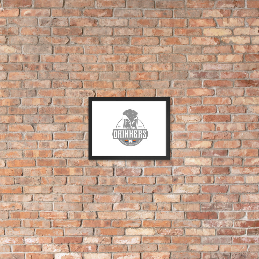 Framed matte paper poster with Arizona Drinkers Logo