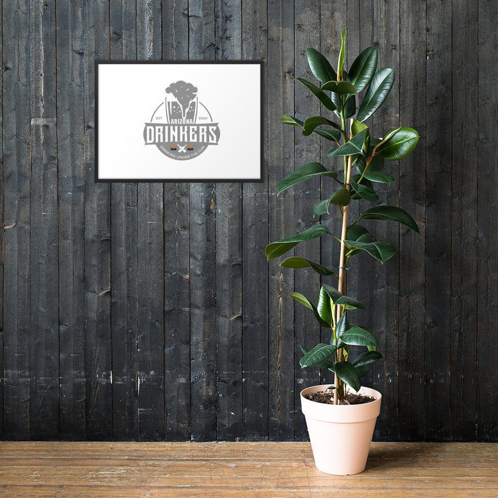 Framed matte paper poster with Arizona Drinkers Logo
