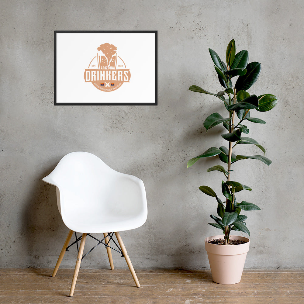 Framed matte paper poster with Arizona Drinkers Logo