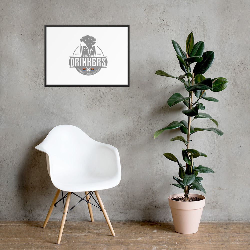 Framed matte paper poster with Arizona Drinkers Logo