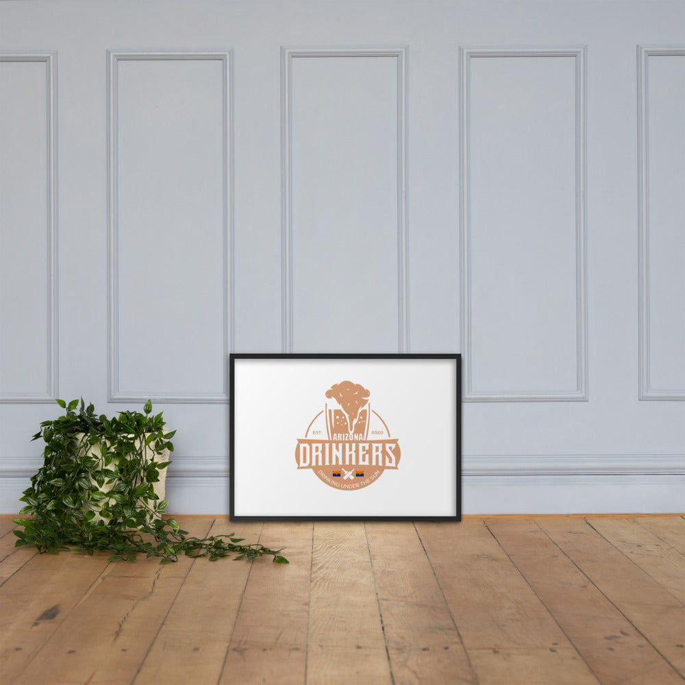 Framed matte paper poster with Arizona Drinkers Logo