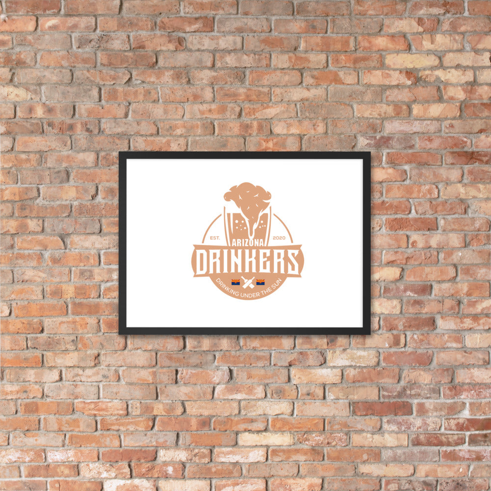 Framed matte paper poster with Arizona Drinkers Logo