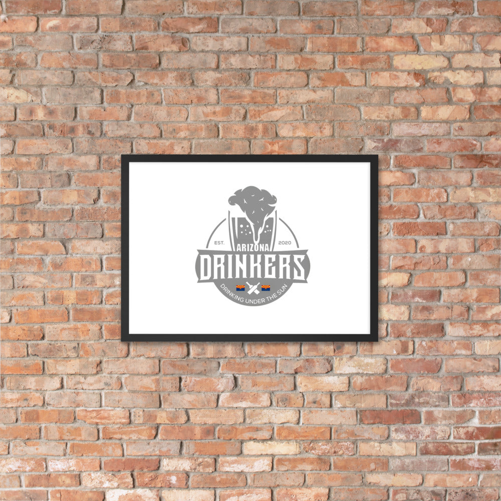 Framed matte paper poster with Arizona Drinkers Logo