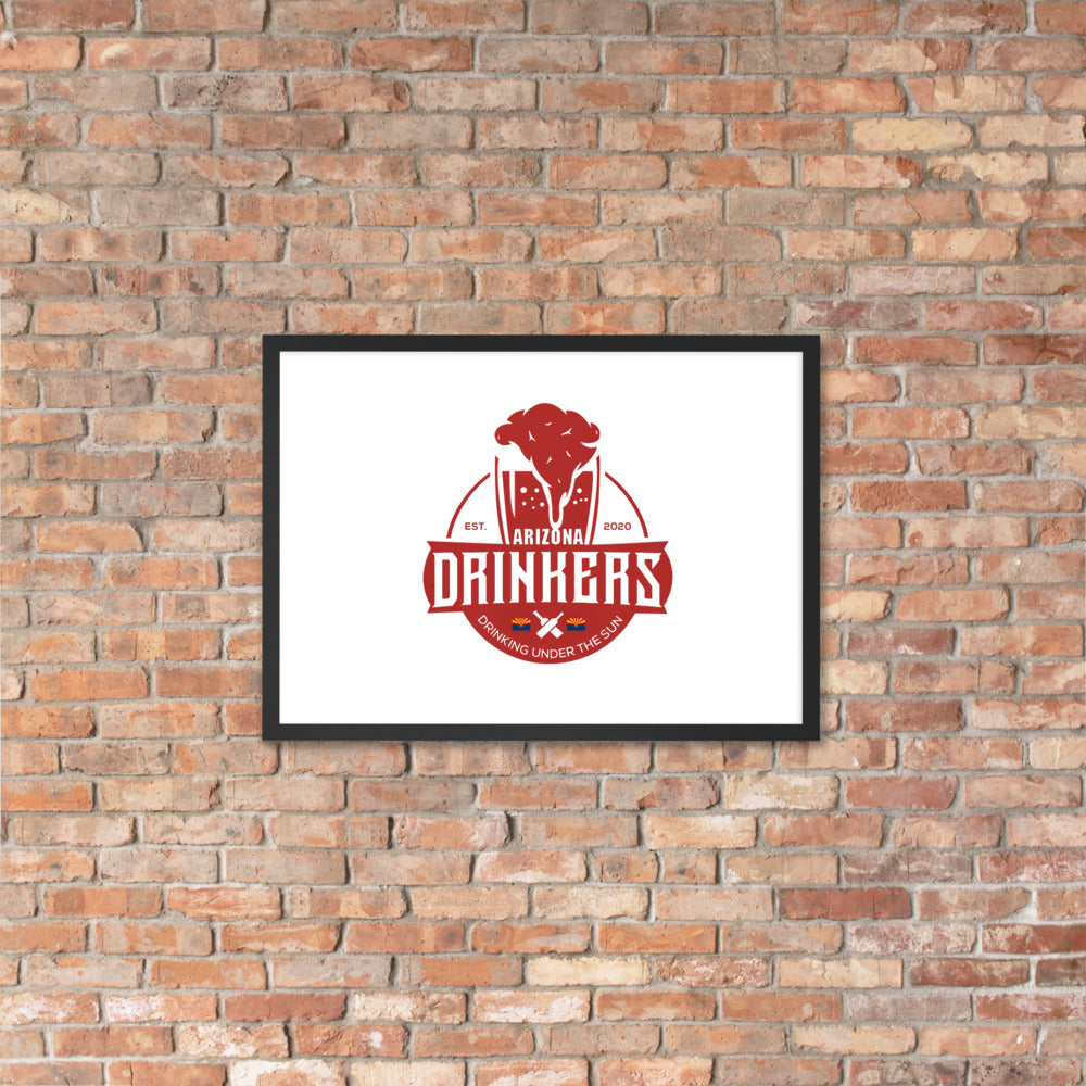 Framed matte paper poster with Arizona Drinkers Logo