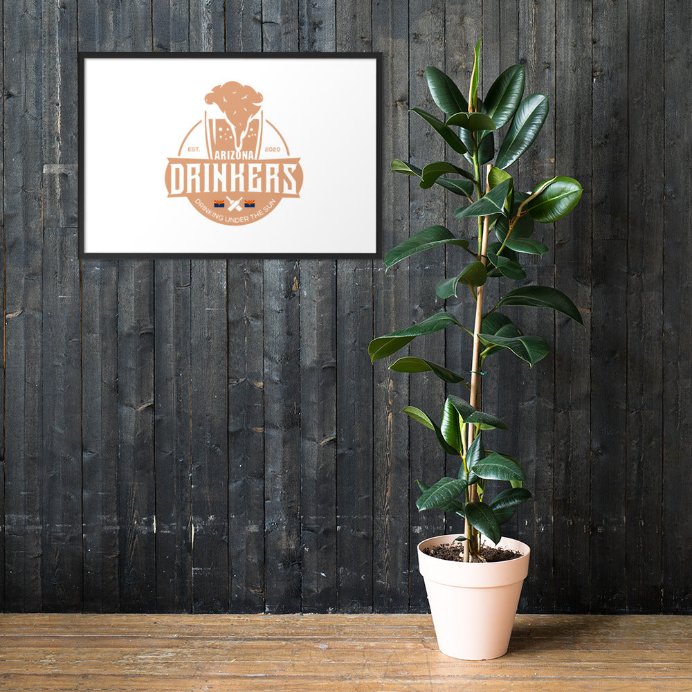Framed matte paper poster with Arizona Drinkers Logo