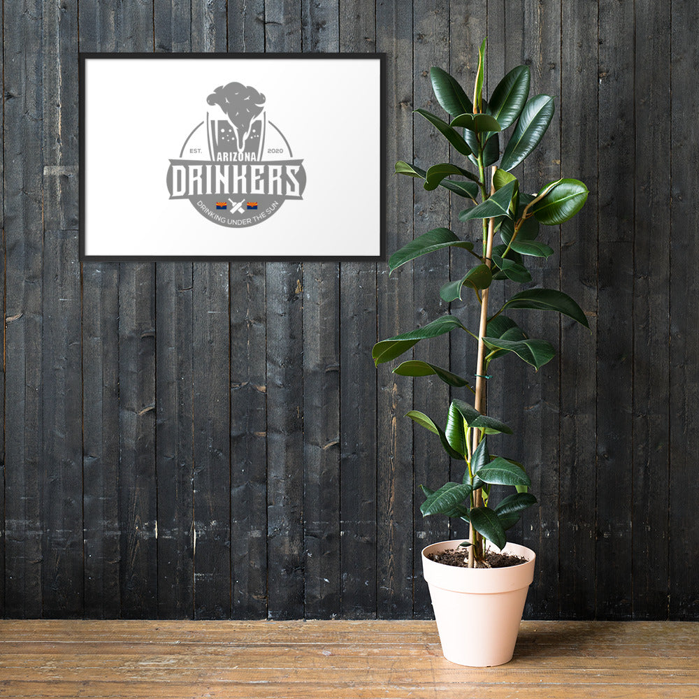 Framed matte paper poster with Arizona Drinkers Logo