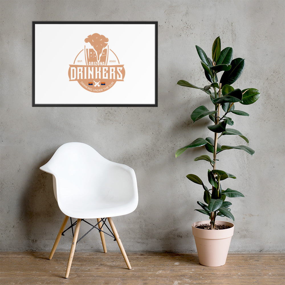 Framed matte paper poster with Arizona Drinkers Logo