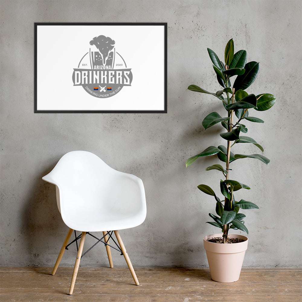 Framed matte paper poster with Arizona Drinkers Logo
