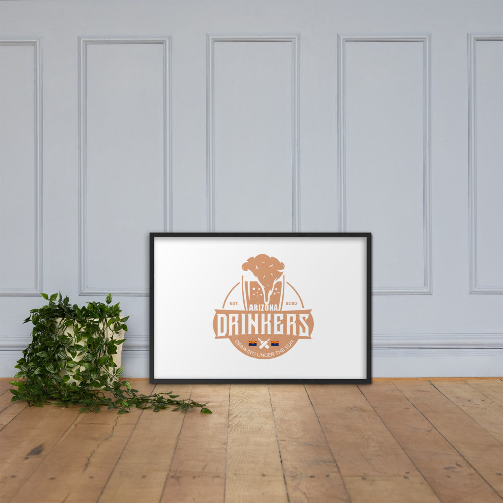 Framed matte paper poster with Arizona Drinkers Logo