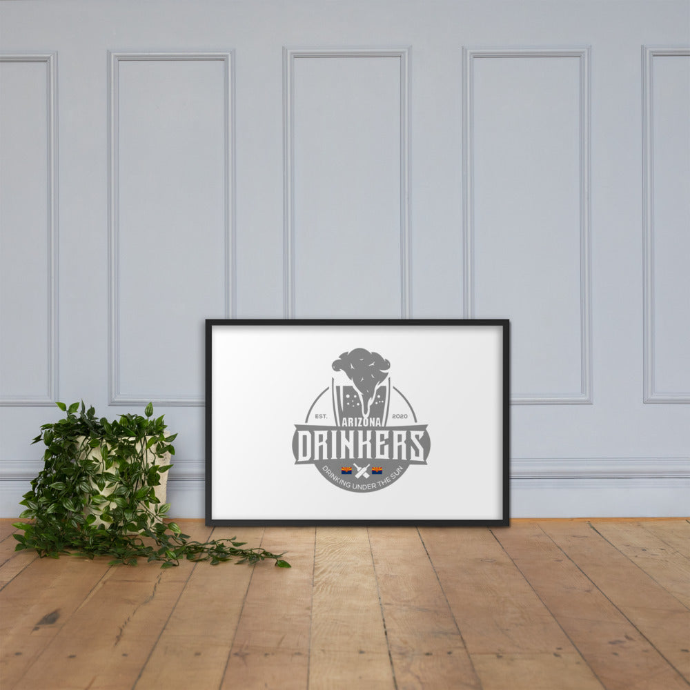 Framed matte paper poster with Arizona Drinkers Logo