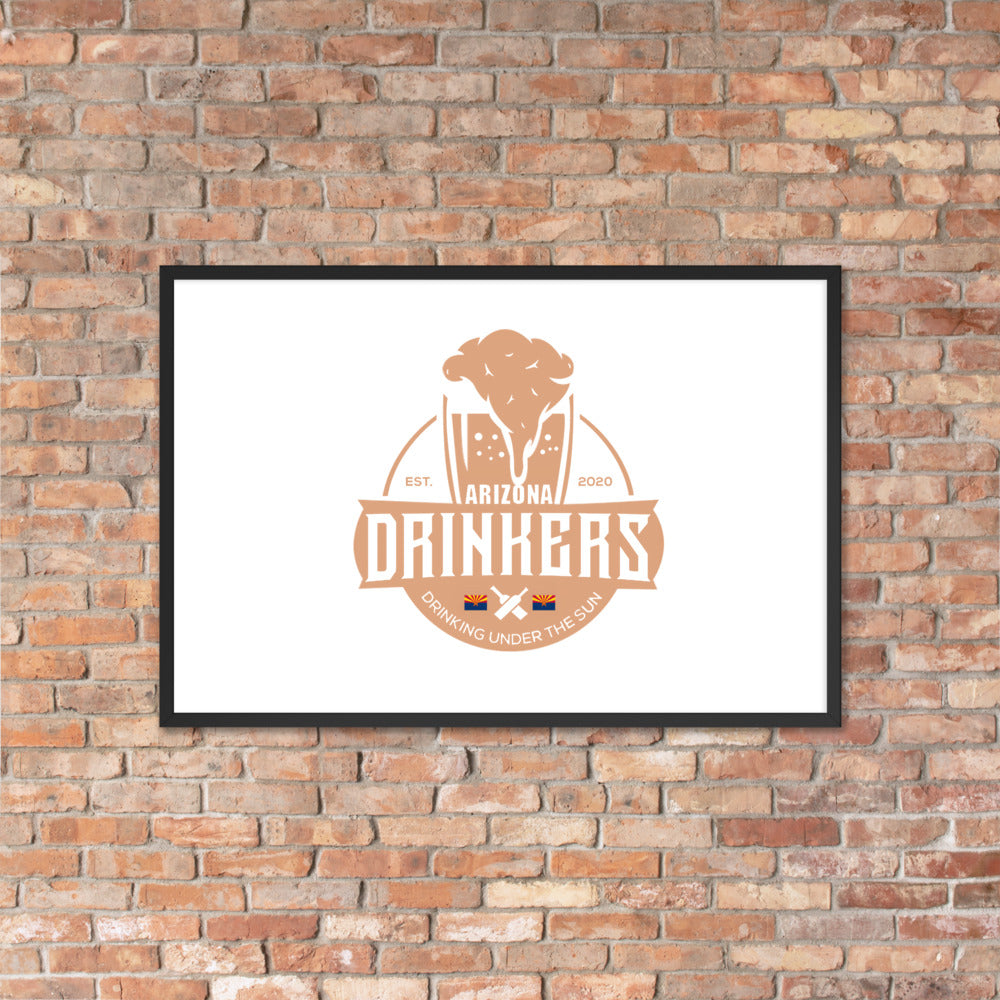 Framed matte paper poster with Arizona Drinkers Logo