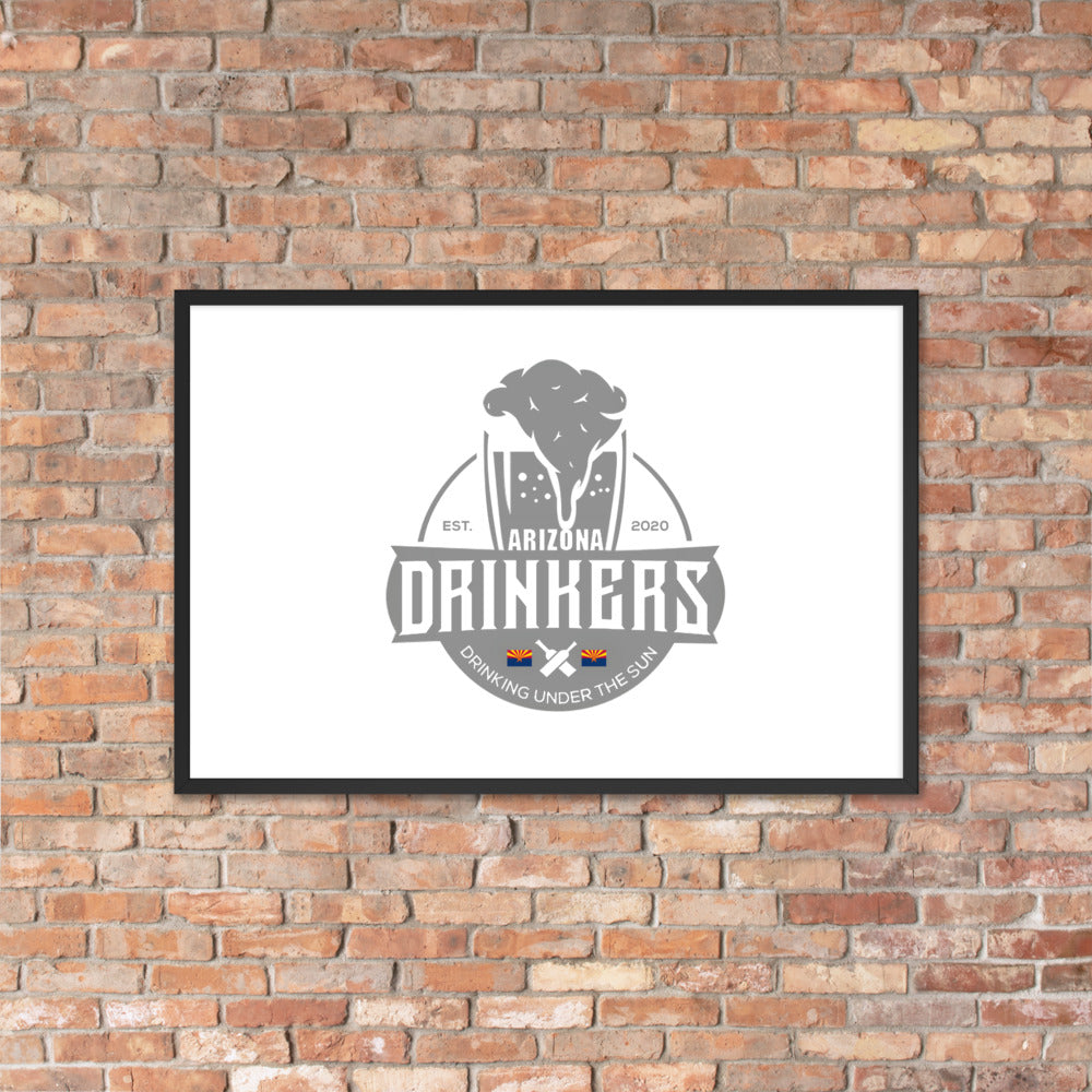 Framed matte paper poster with Arizona Drinkers Logo