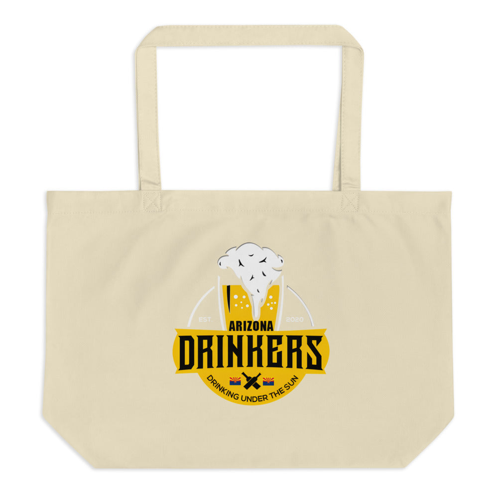 Large organic tote bag with Arizona Drinkers Logo