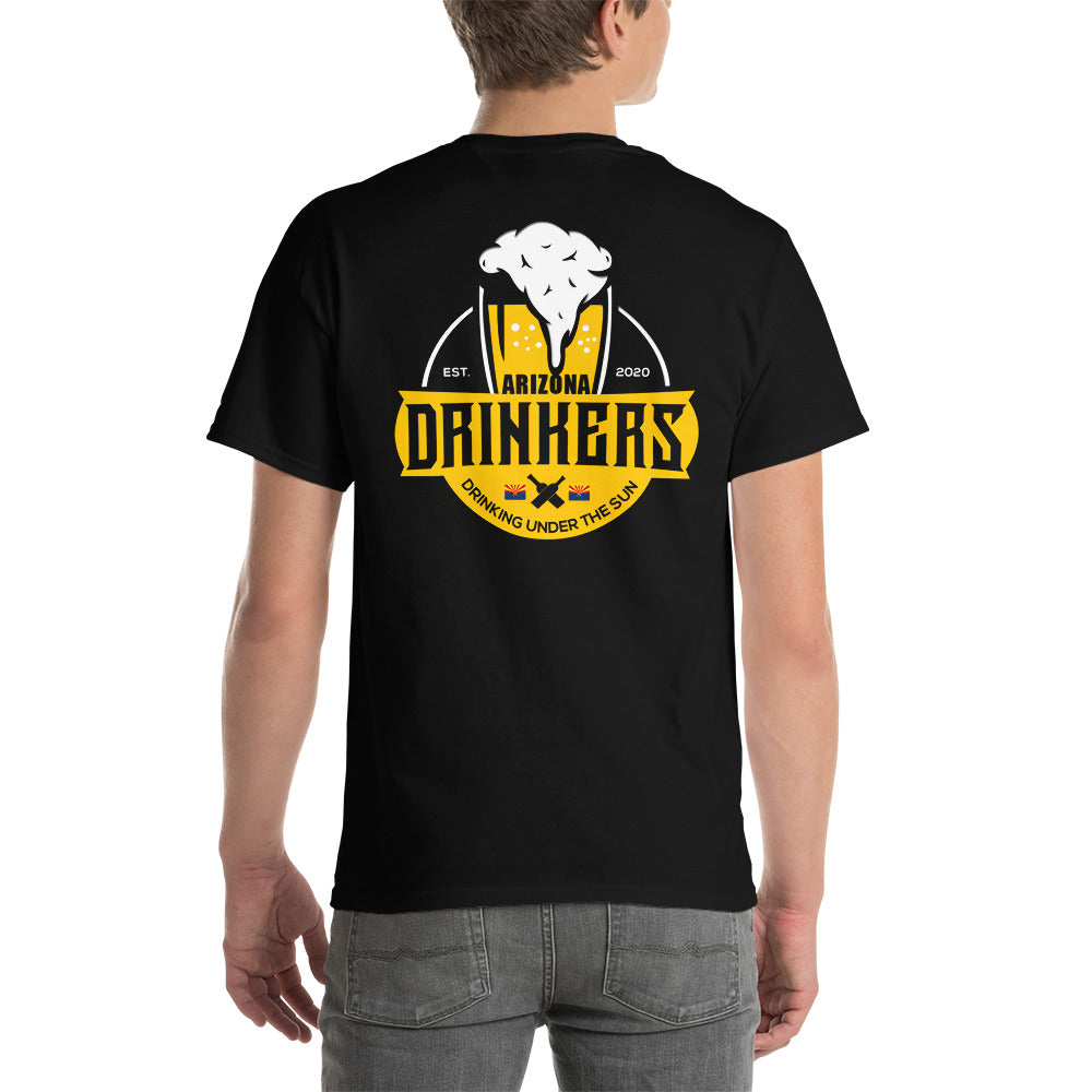 Short Sleeve T-Shirt with Arizona Text on Front and Arizona Drinkers Logo on Back