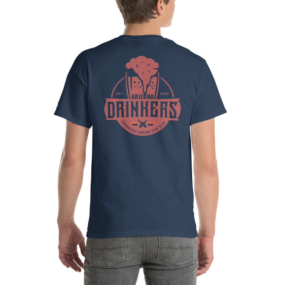 Short Sleeve T-Shirt with Arizona Text on Front and Arizona Drinkers Logo on Back