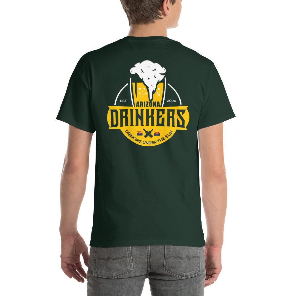 Short Sleeve T-Shirt with Arizona Text on Front and Arizona Drinkers Logo on Back