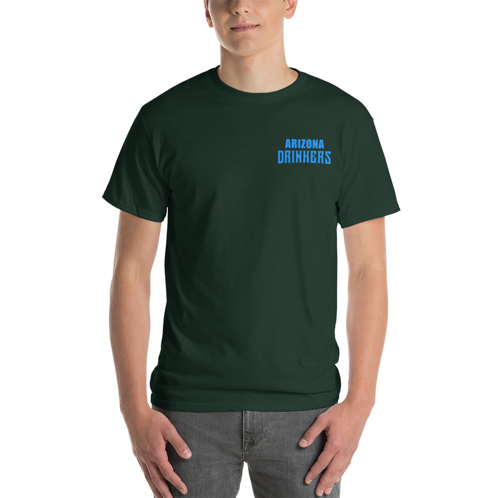 Short Sleeve T-Shirt with Arizona Text on Front and Arizona Drinkers Logo on Back