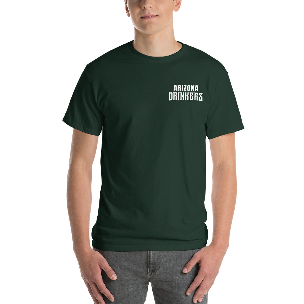 Short Sleeve T-Shirt with Arizona Text on Front and Arizona Drinkers Logo on Back