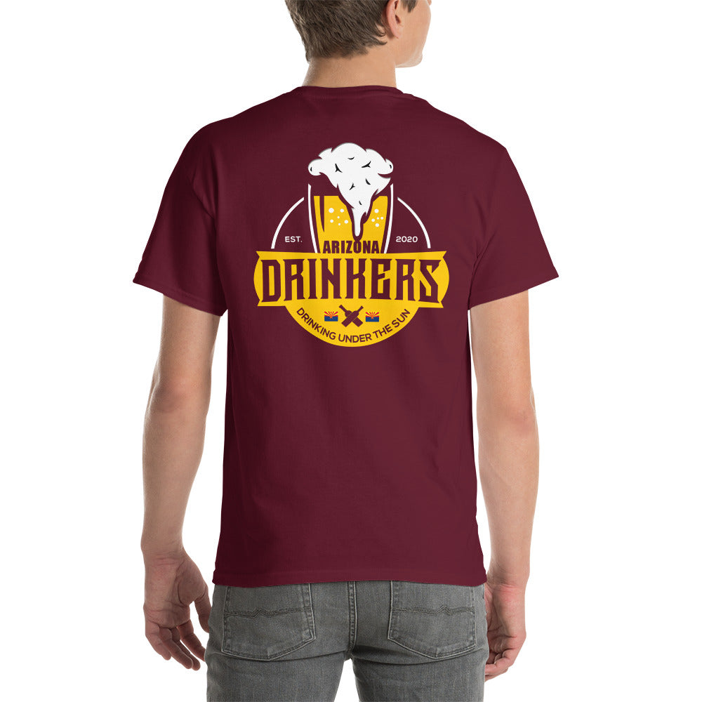 Short Sleeve T-Shirt with Arizona Text on Front and Arizona Drinkers Logo on Back