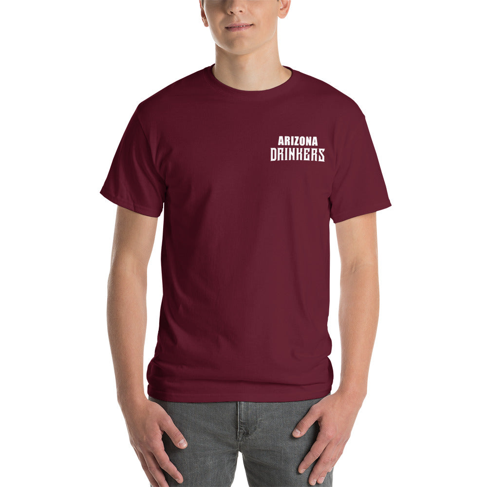 Short Sleeve T-Shirt with Arizona Text on Front and Arizona Drinkers Logo on Back