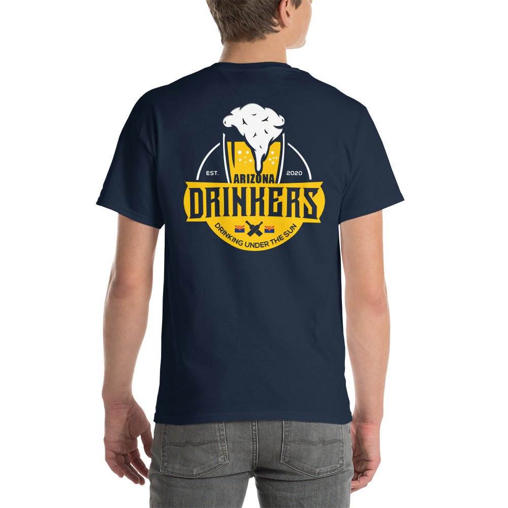 Short Sleeve T-Shirt with Arizona Text on Front and Arizona Drinkers Logo on Back
