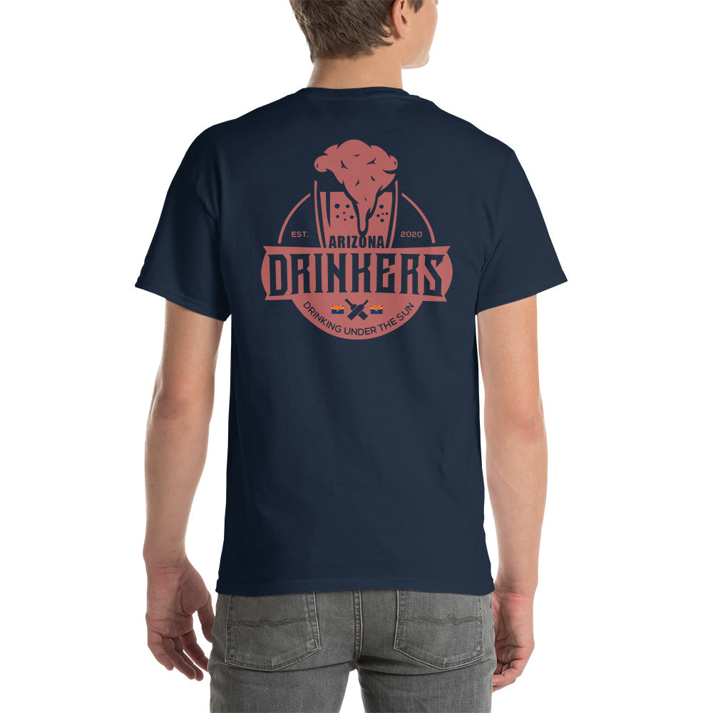 Short Sleeve T-Shirt with Arizona Text on Front and Arizona Drinkers Logo on Back