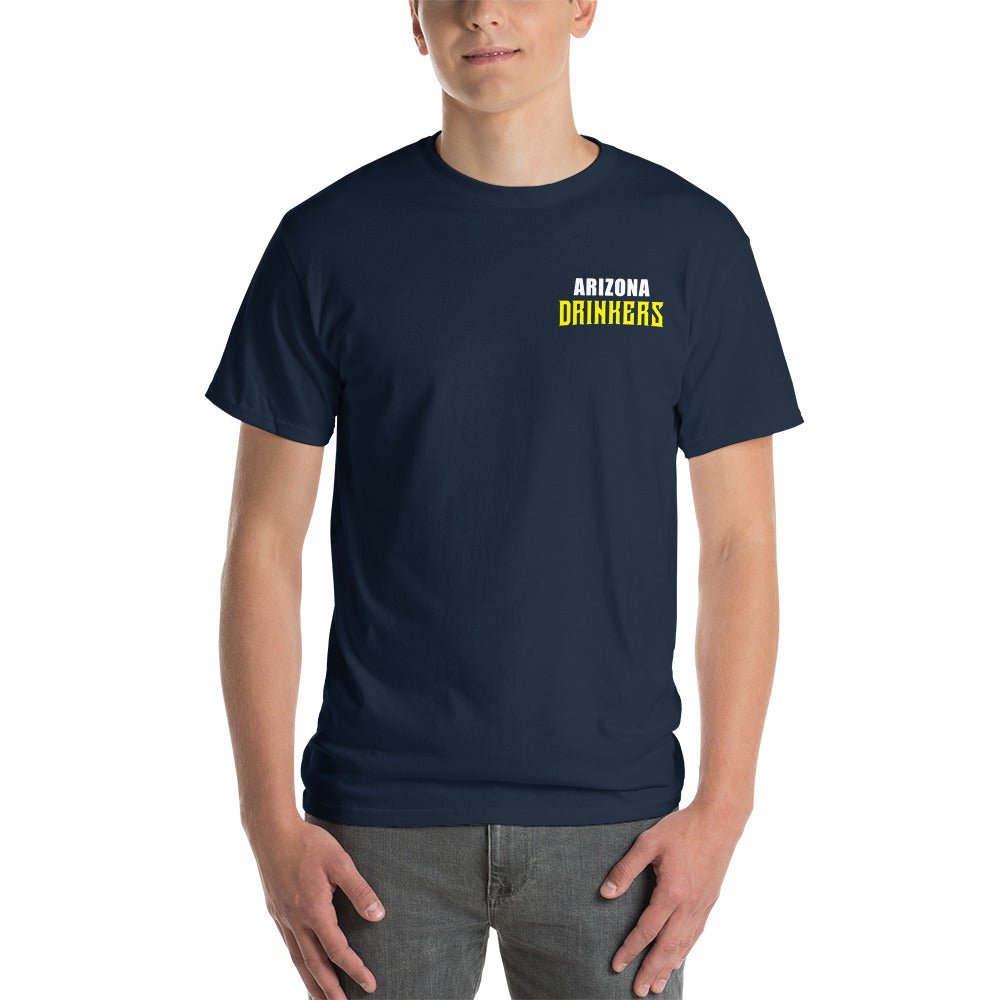 Short Sleeve T-Shirt with Arizona Text on Front and Arizona Drinkers Logo on Back