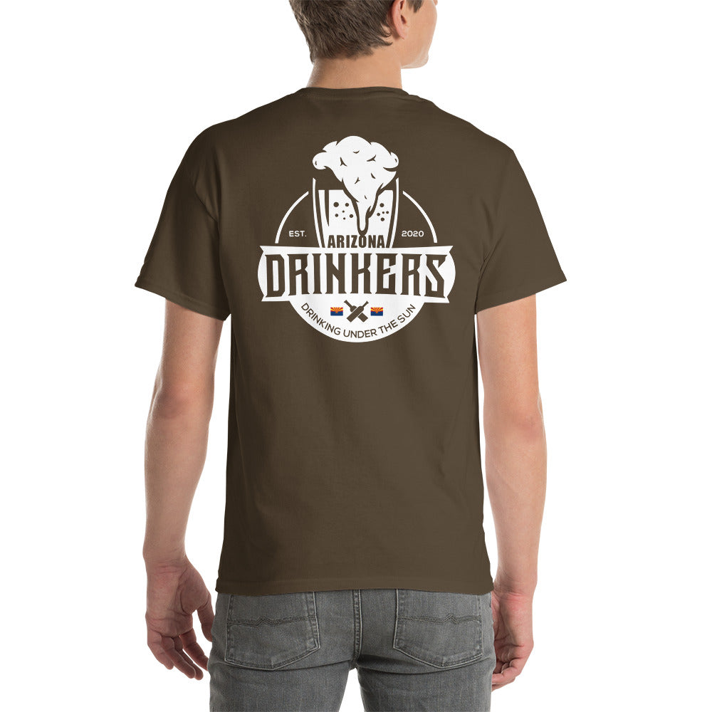Short Sleeve T-Shirt with Arizona Text on Front and Arizona Drinkers Logo on Back