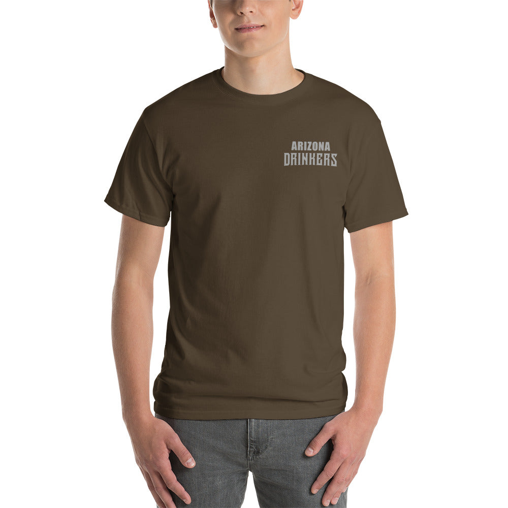 Short Sleeve T-Shirt with Arizona Text on Front and Arizona Drinkers Logo on Back