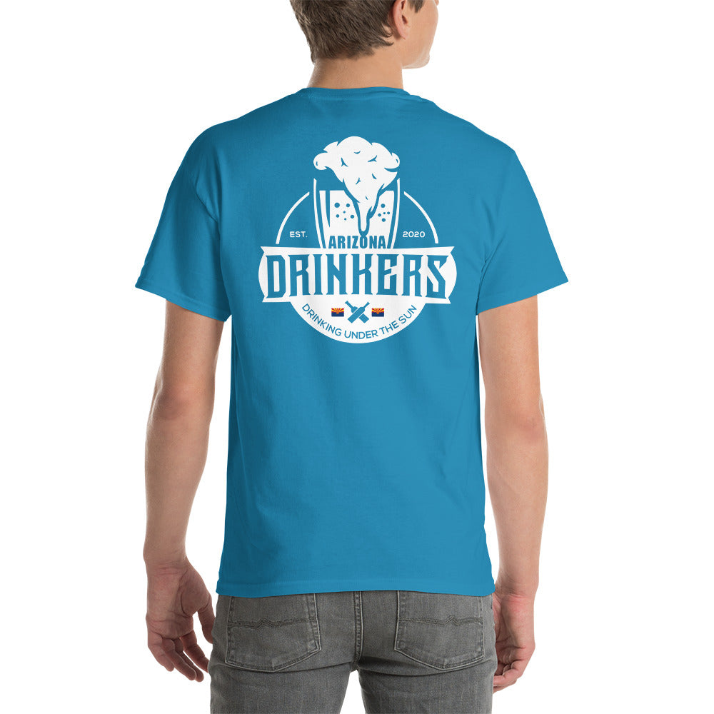 Short Sleeve T-Shirt with Arizona Text on Front and Arizona Drinkers Logo on Back