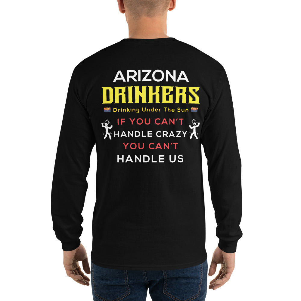 Men’s Long Sleeve Shirt with Arizona Drinkers Logo on Front and Drinkers Text on Back