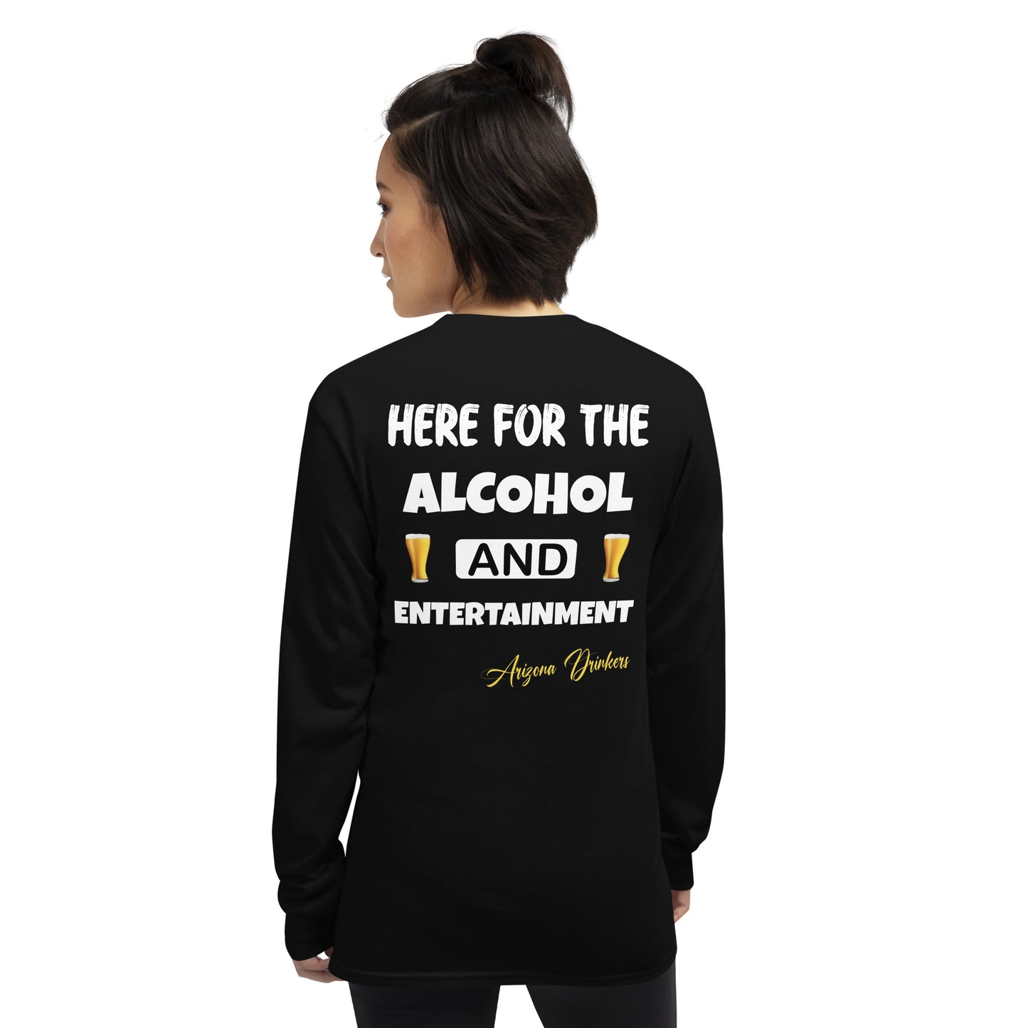 Women’s Long Sleeve Shirt with Arizona Drinkers Logo on Front and Drinkers Text on Back