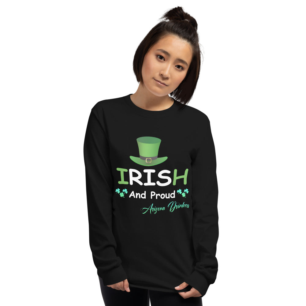 Women’s Long Sleeve Shirt with Arizona Drinkers St Patrick's Text on Front