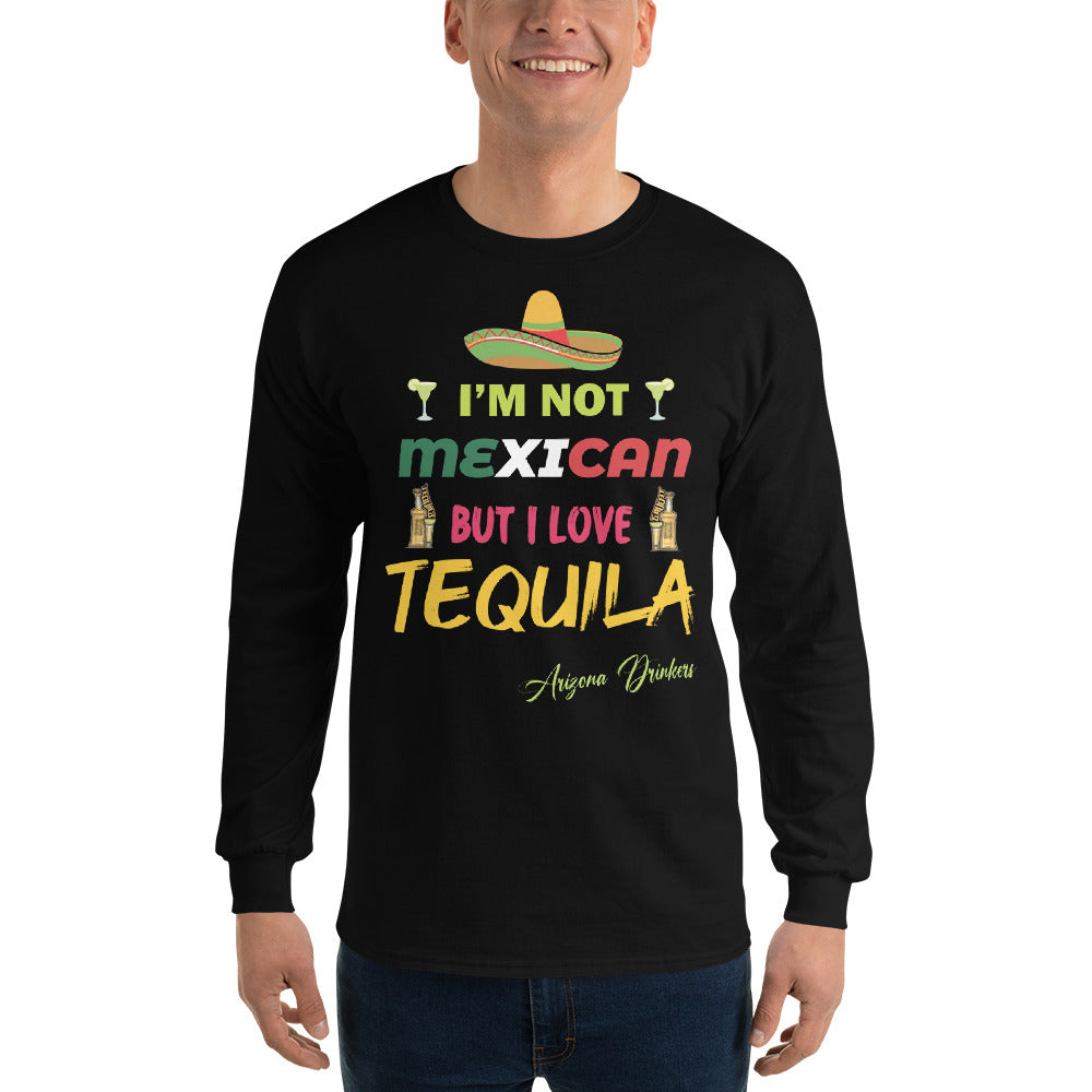 Men’s Long Sleeve Shirt with Drinkers Text on front