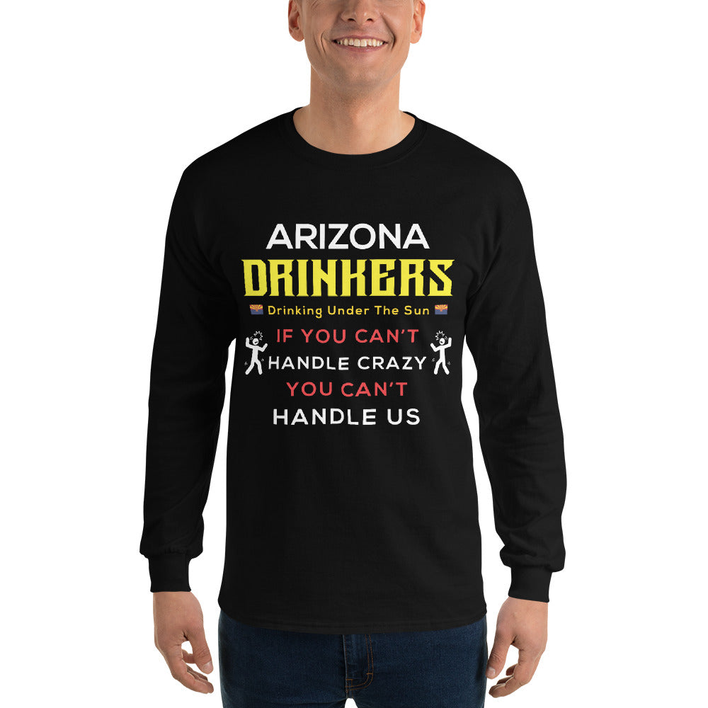 Men’s Long Sleeve Shirt with Drinkers Text on front