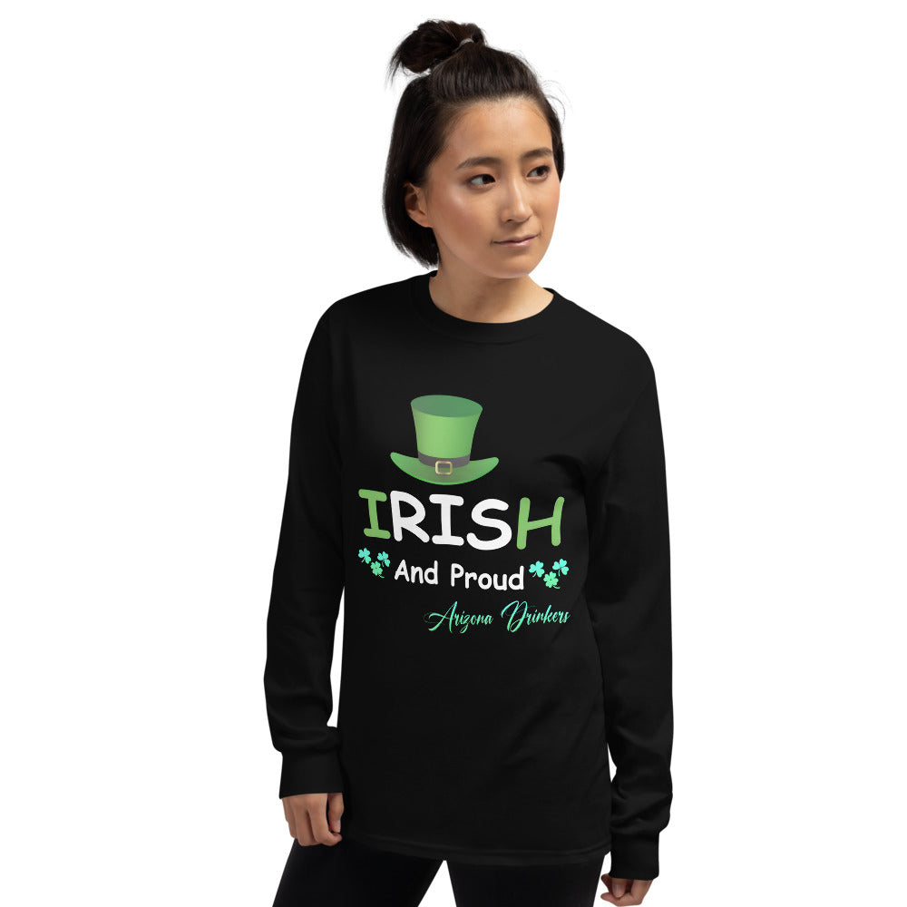 Women’s Long Sleeve Shirt with Arizona Drinkers St Patrick's Text on Front