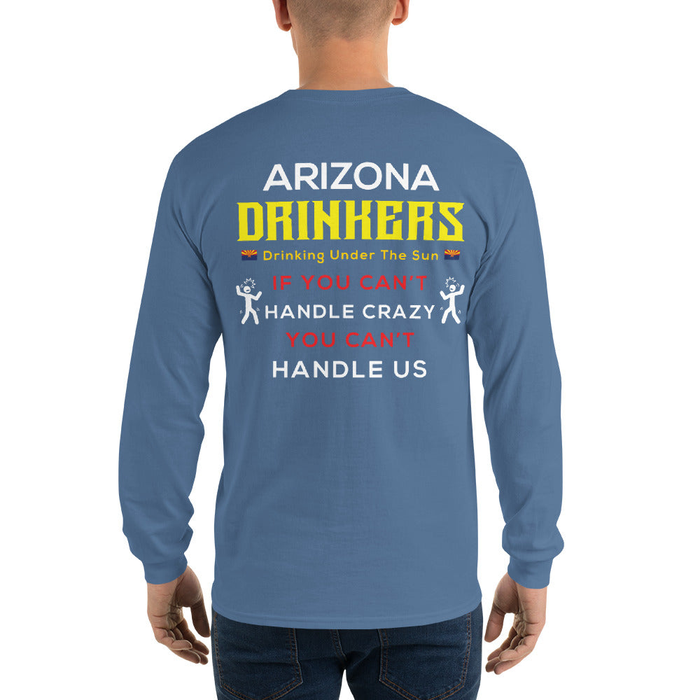 Men’s Long Sleeve Shirt with Arizona Drinkers Logo on Front and Drinkers Text on Back