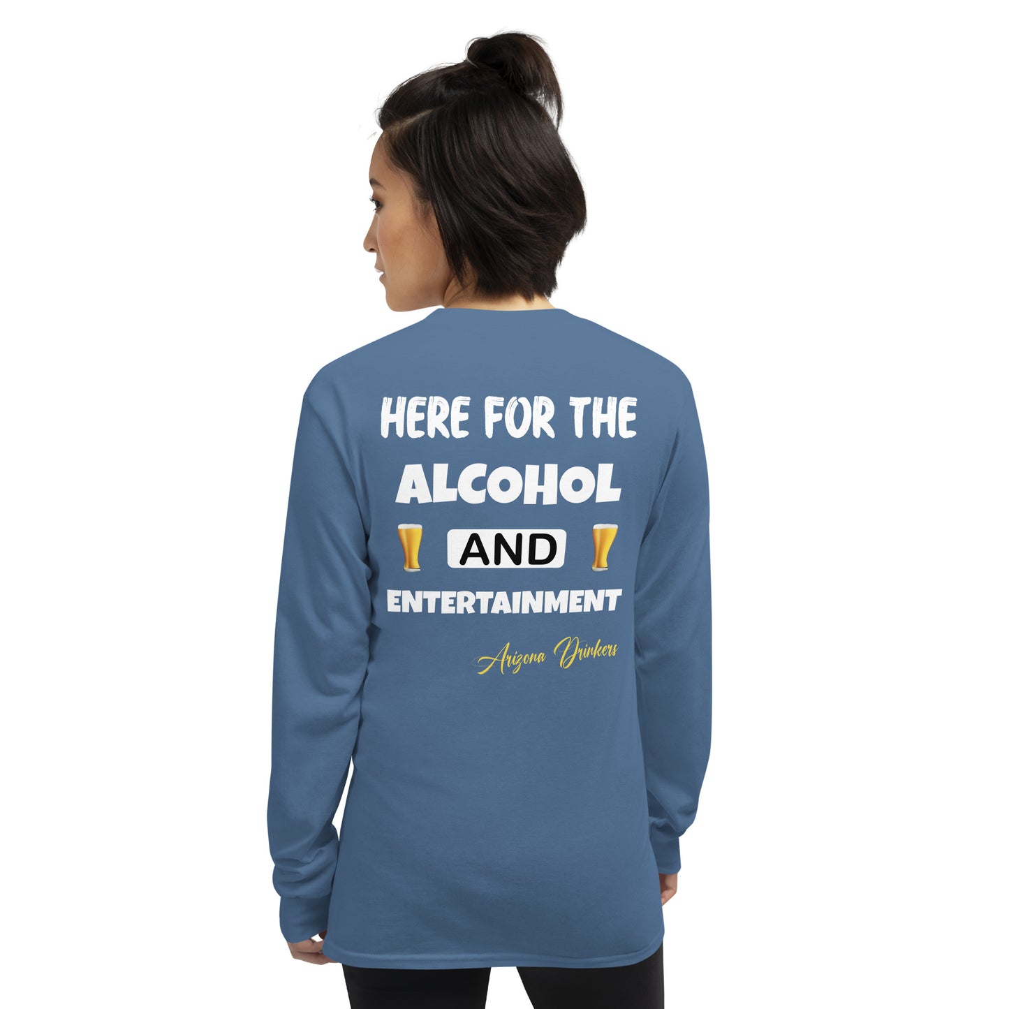 Women’s Long Sleeve Shirt with Arizona Drinkers Logo on Front and Drinkers Text on Back