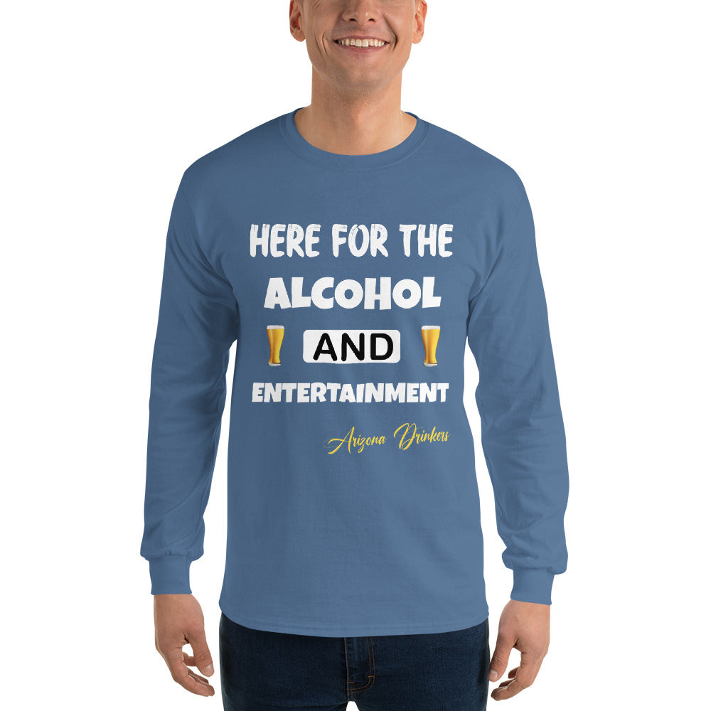 Men’s Long Sleeve Shirt with Drinkers Text on front