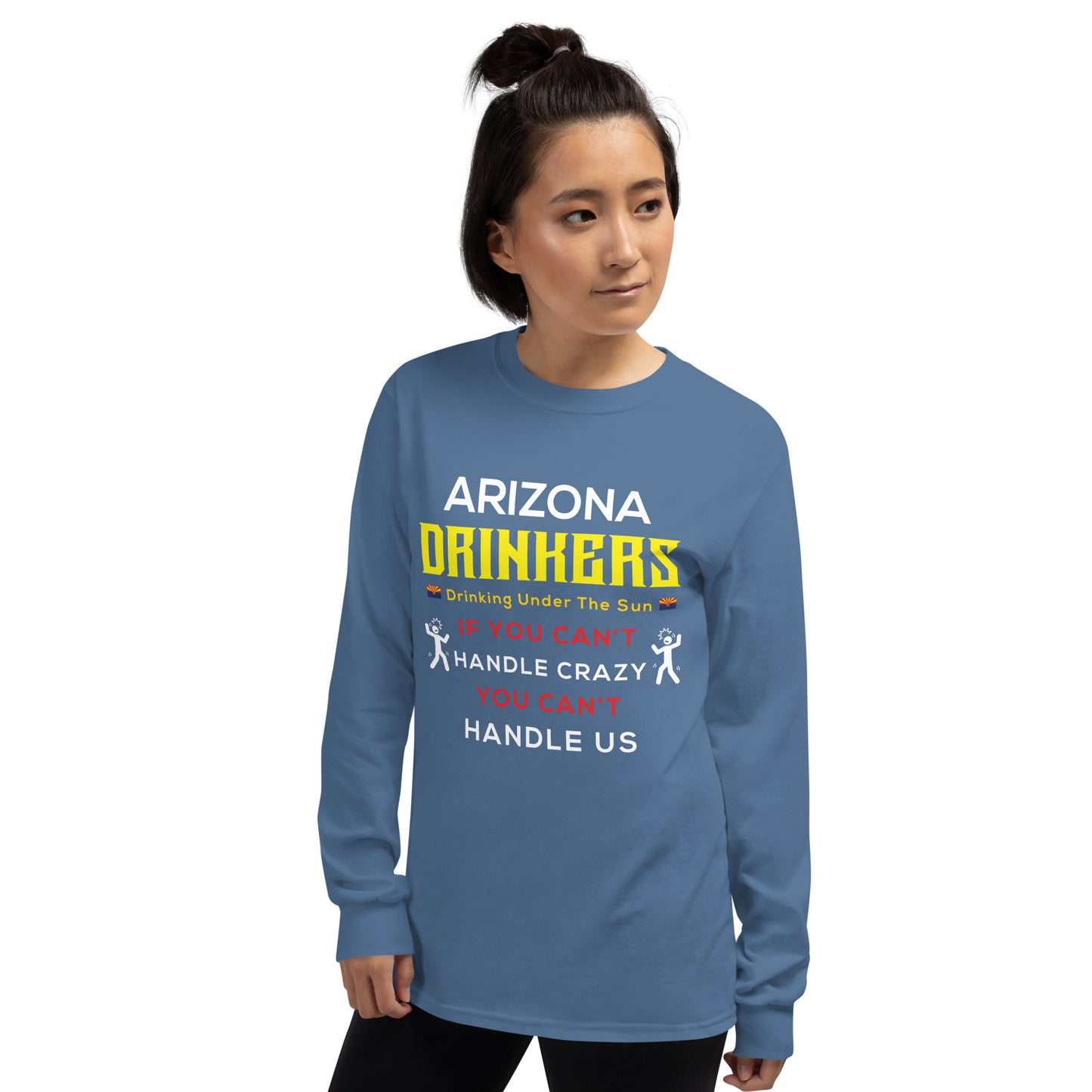 Men’s Long Sleeve Shirt with Arizona Drinkers Text on front