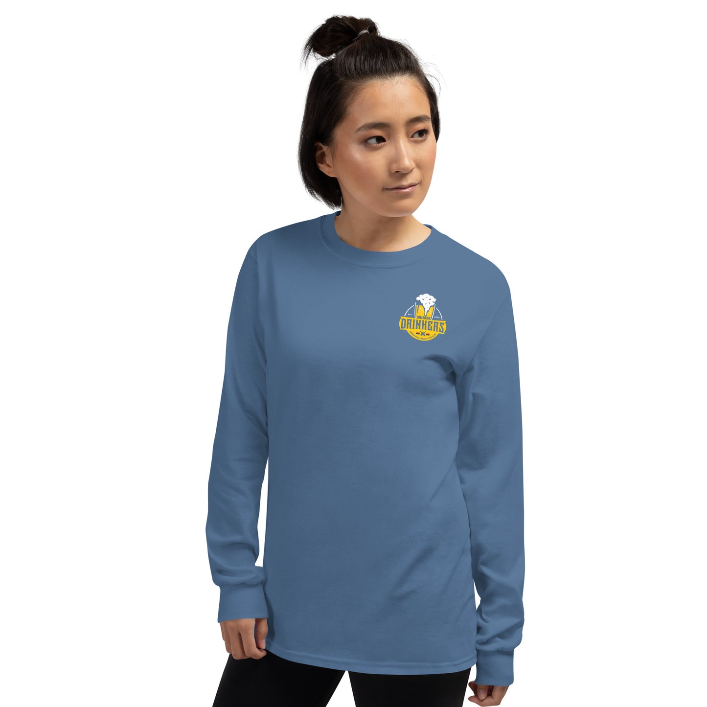 Women’s Long Sleeve Shirt with Arizona Drinkers Logo on Front and Drinkers Text on Back