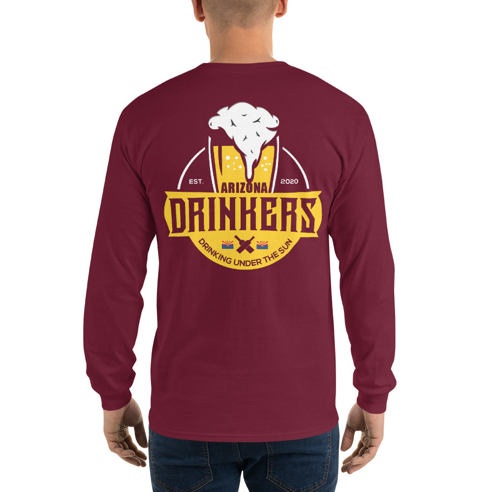 Men’s Long Sleeve Shirt with Arizona Drinkers Logo On Back