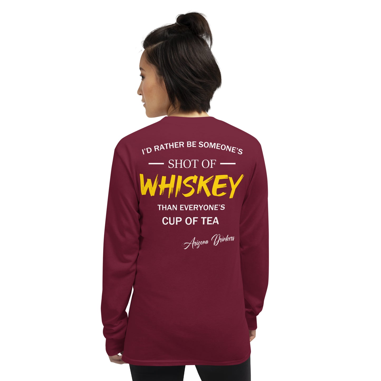 Men’s Long Sleeve Shirt with Arizona Drinkers Logo on Front and Drinkers Text on Back