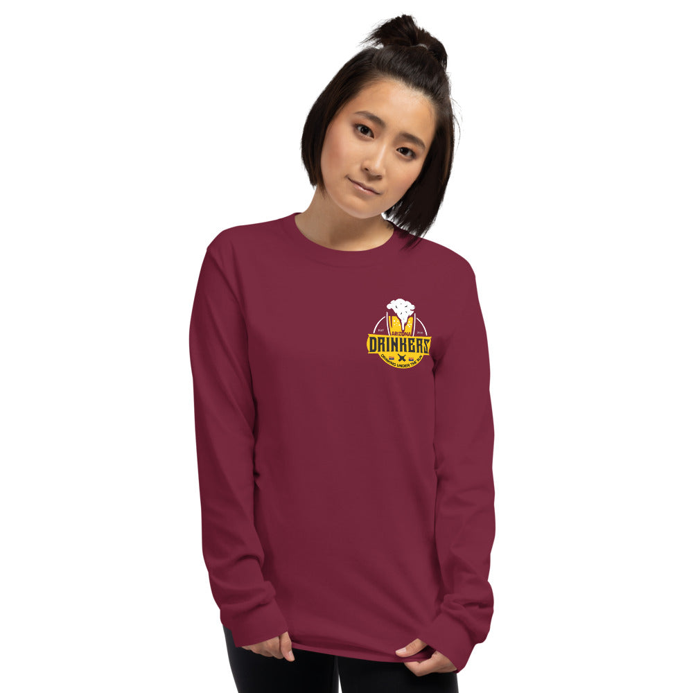 Women’s Long Sleeve Shirt with Arizona Drinkers Logo on left chest