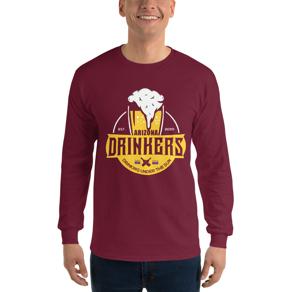 Men’s Long Sleeve Shirt with Arizona Drinkers Logo On Front