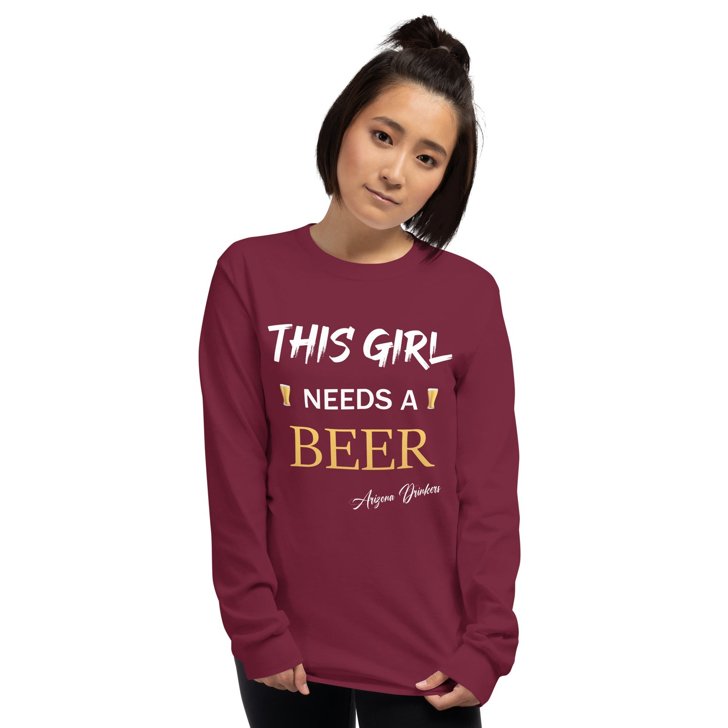 Women’s Long Sleeve Shirt with Arizona Drinkers Text on front