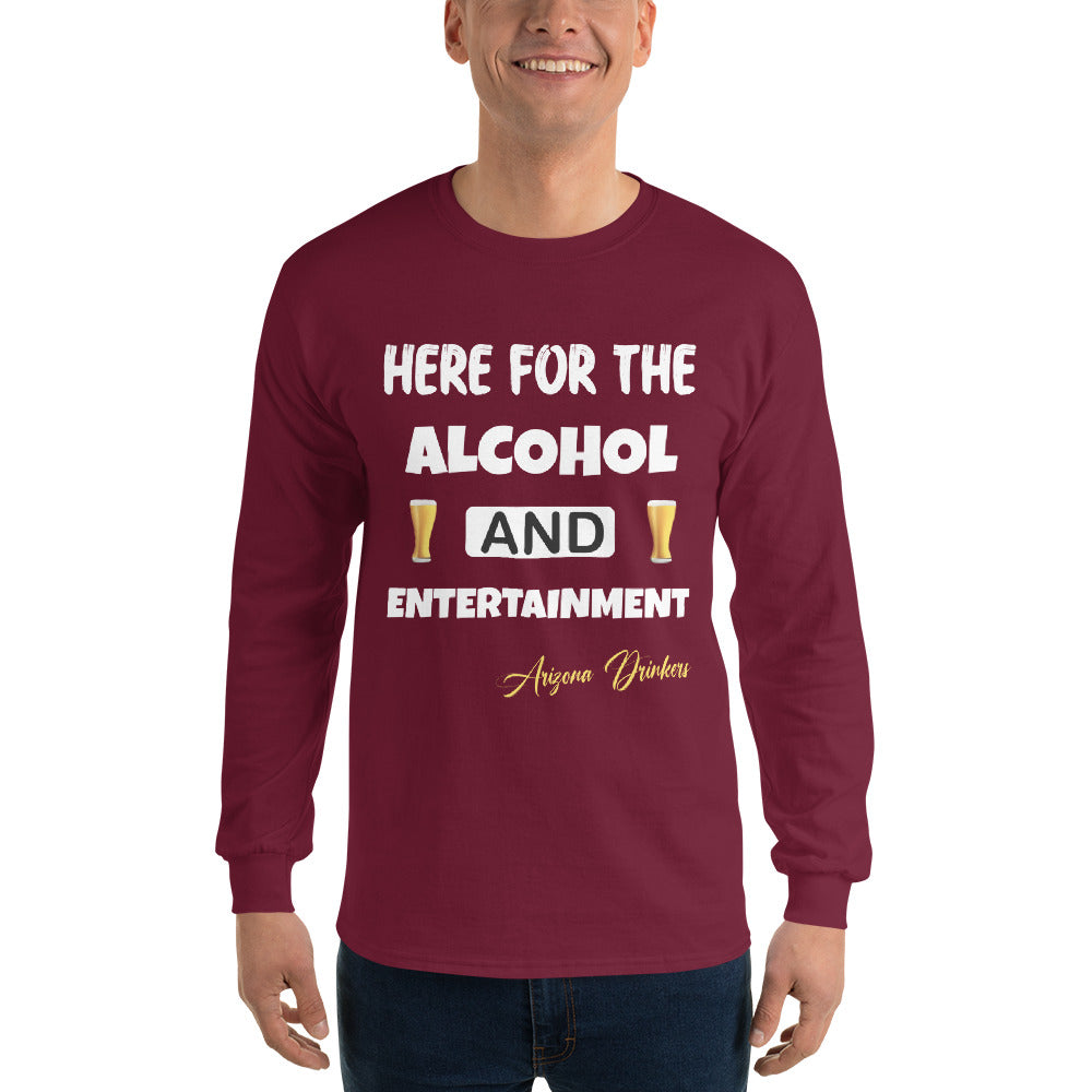 Men’s Long Sleeve Shirt with Drinkers Text on front