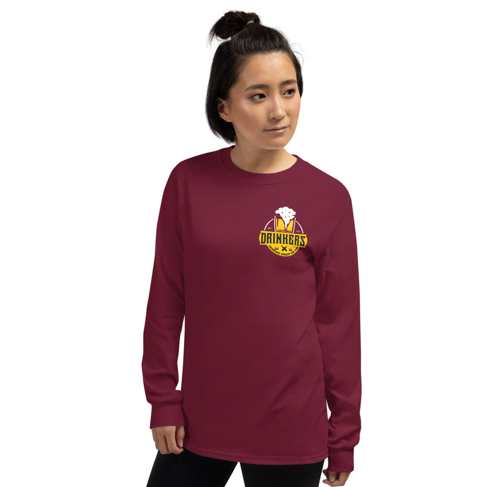 Women’s Long Sleeve Shirt with Arizona Drinkers Logo on left chest