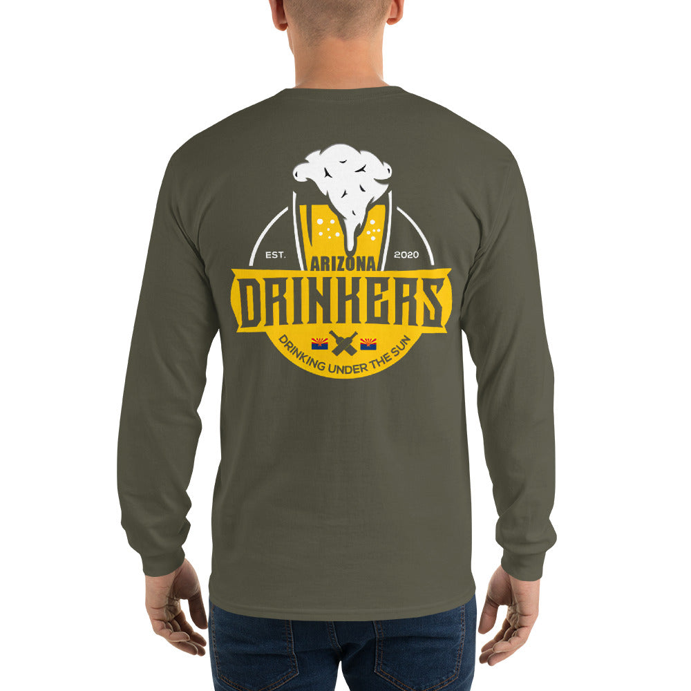 Men’s Long Sleeve Shirt with Arizona Drinkers Logo On Back